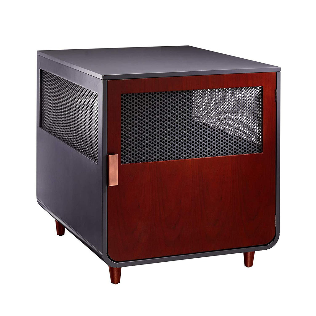 Staart Wooden Indoor Pet Crate/ Kennel and End Table console Dcor for LarDog 25' x 36' x 28'- Mocha Walnut