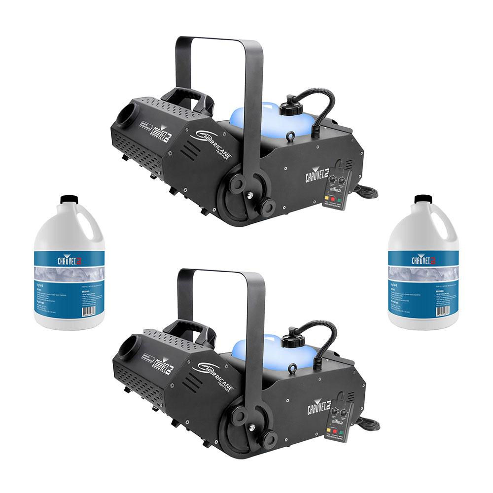 Chauvet DJ Smoke Pro Machine w/Timer Remote(2 Pack) &amp; Smoke Fluid (2 Pack)