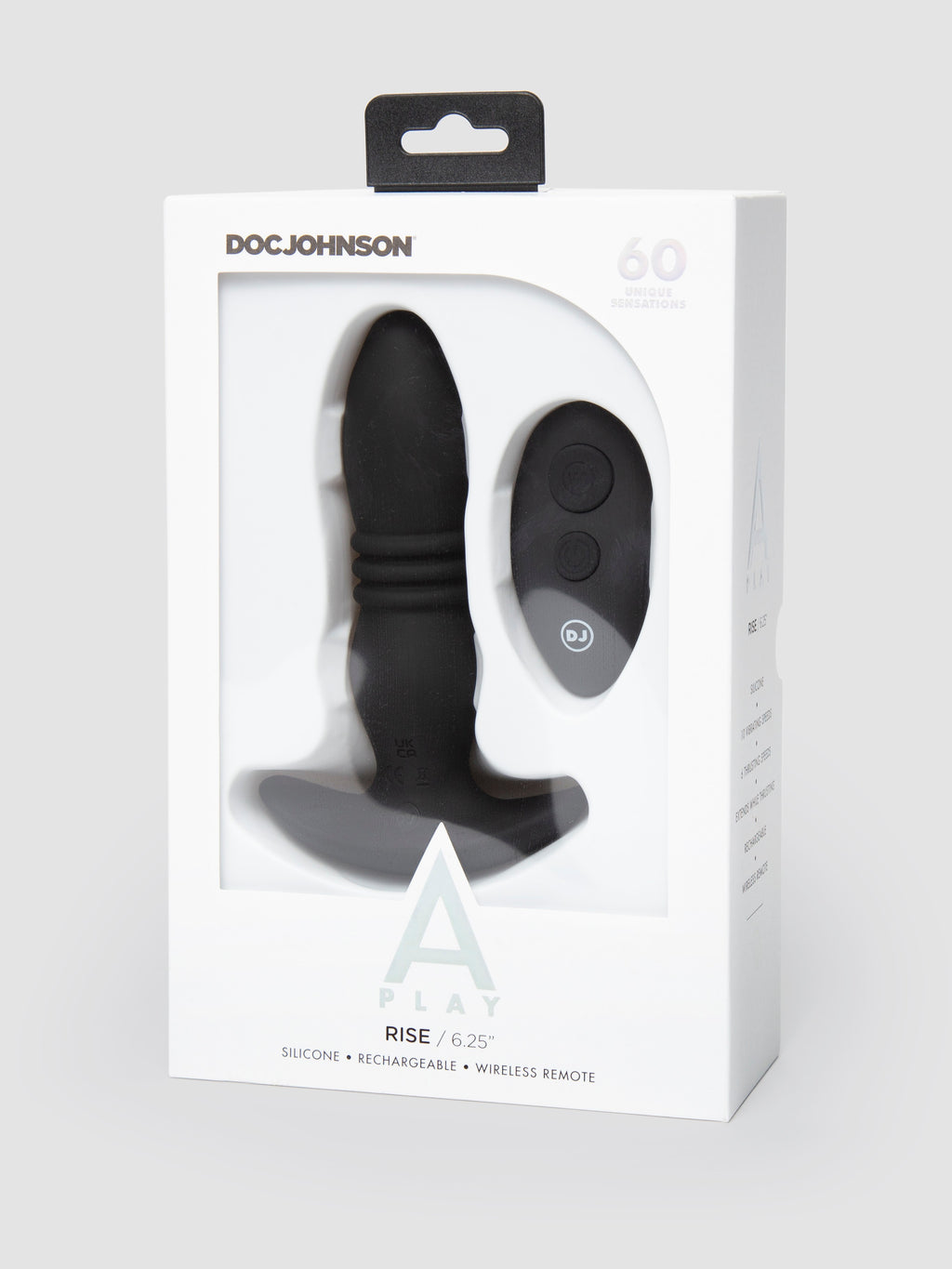 Doc Johnson A-Play Remote Control Thrusting Butt Plug, Black