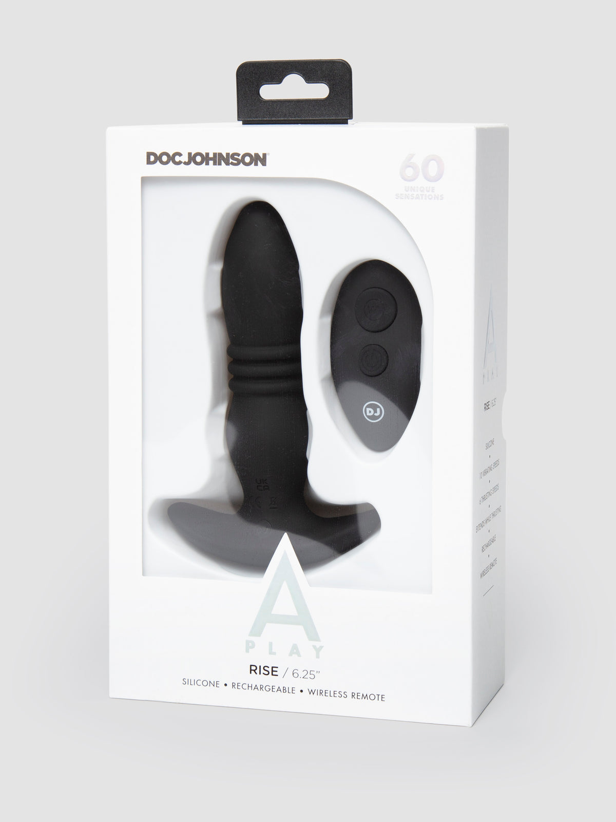 Doc Johnson A-Play Remote Control Thrusting Butt Plug, Black