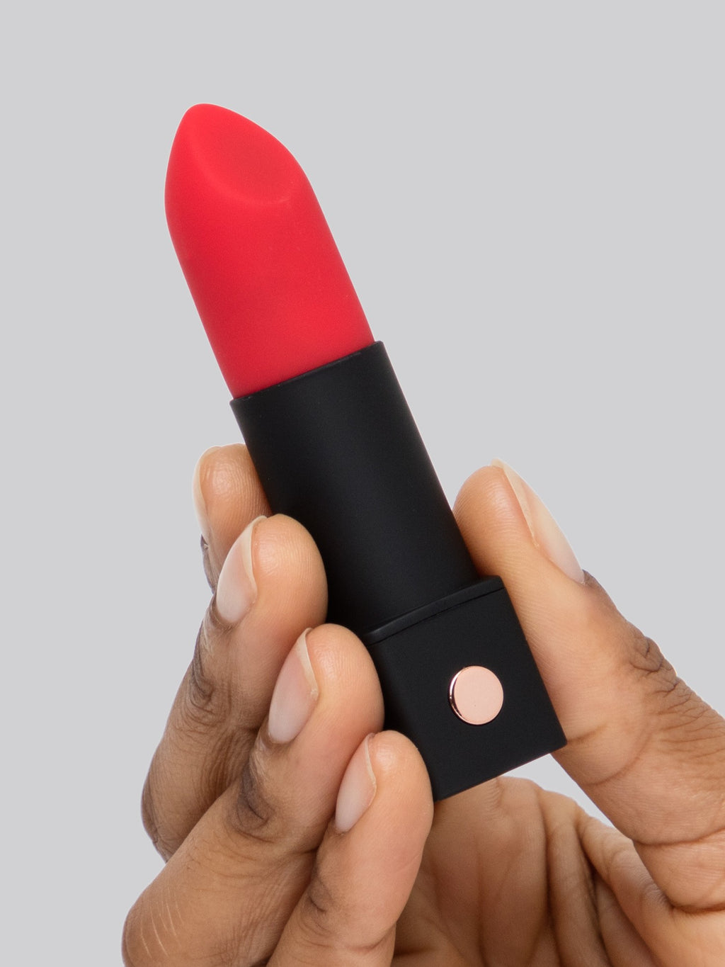 Lovense Exomoon App Controlled Rechargeable Silicone Lipstick Bullet Vibrator, Black