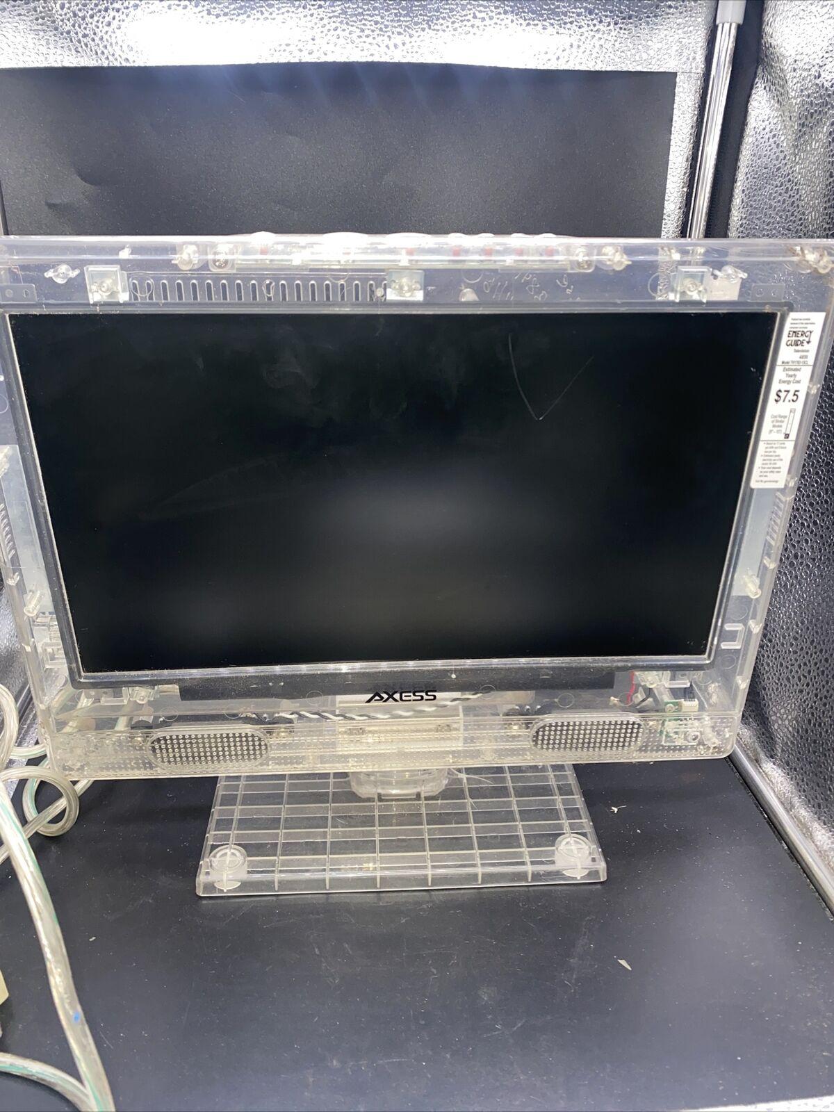 axess 13" clear see through led color tv tv-1702-13cl works! prison detention