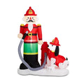 7 ft. Lighted Inflatable Fire Fighter with Puppy Dog Decor
