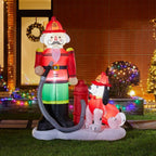 7 ft. Lighted Inflatable Fire Fighter with Puppy Dog Decor