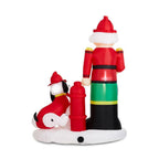 7 ft. Lighted Inflatable Fire Fighter with Puppy Dog Decor