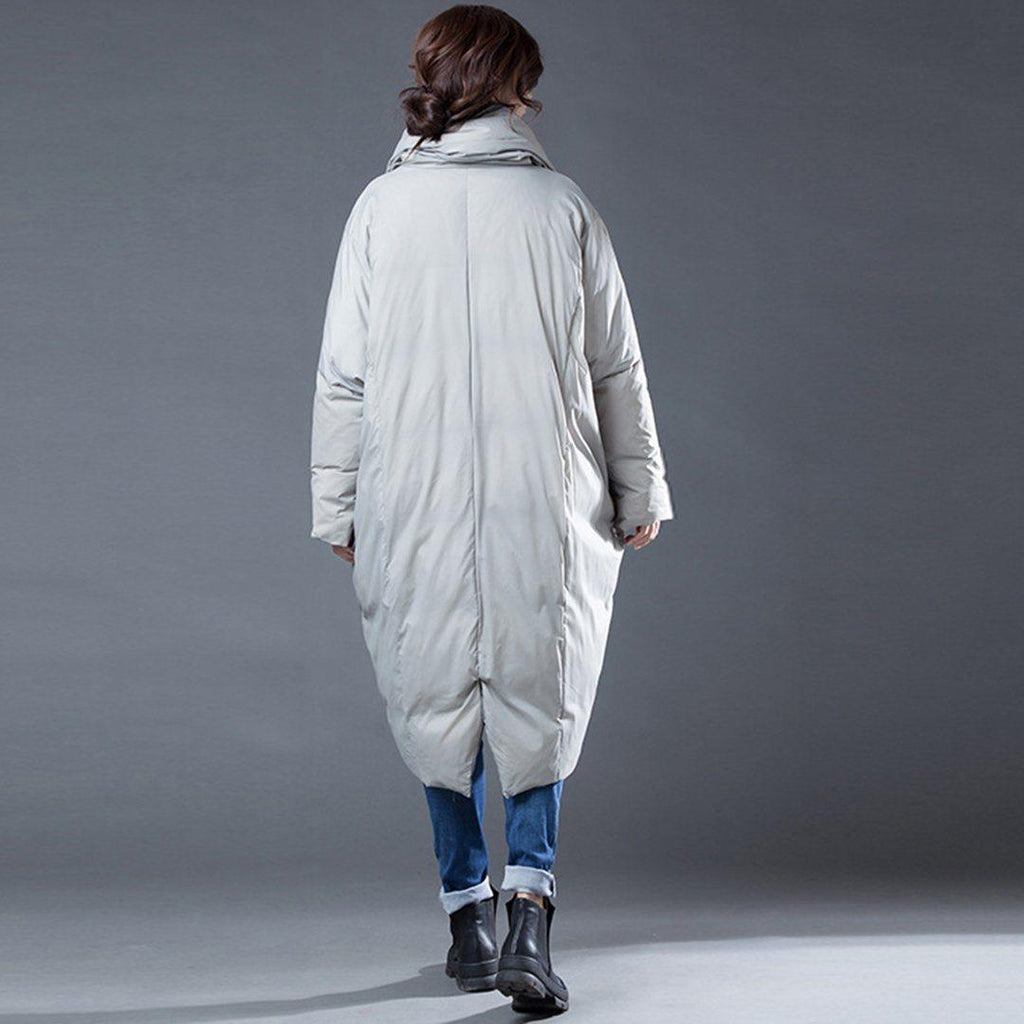 babakud original shawl neck irregular winter down coat