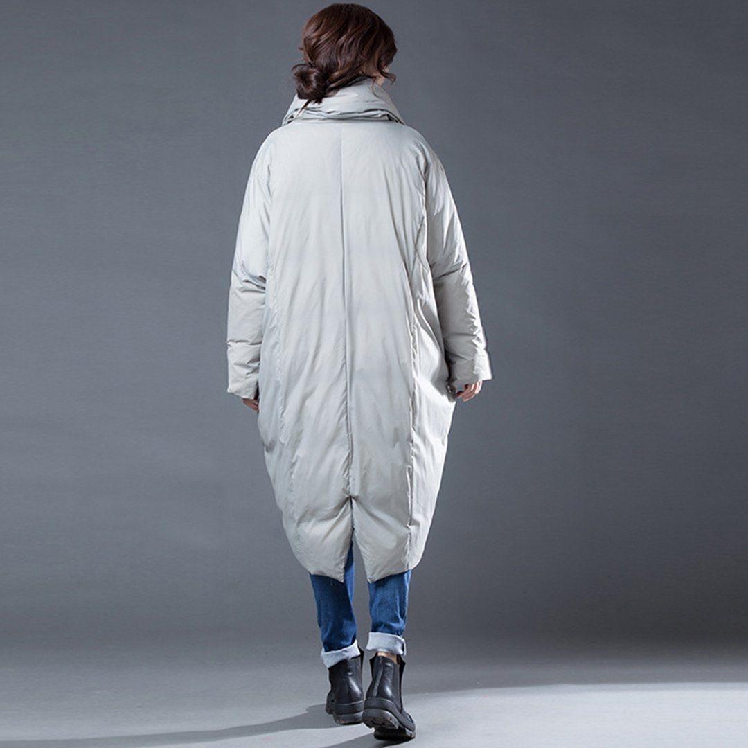 babakud original shawl neck irregular winter down coat