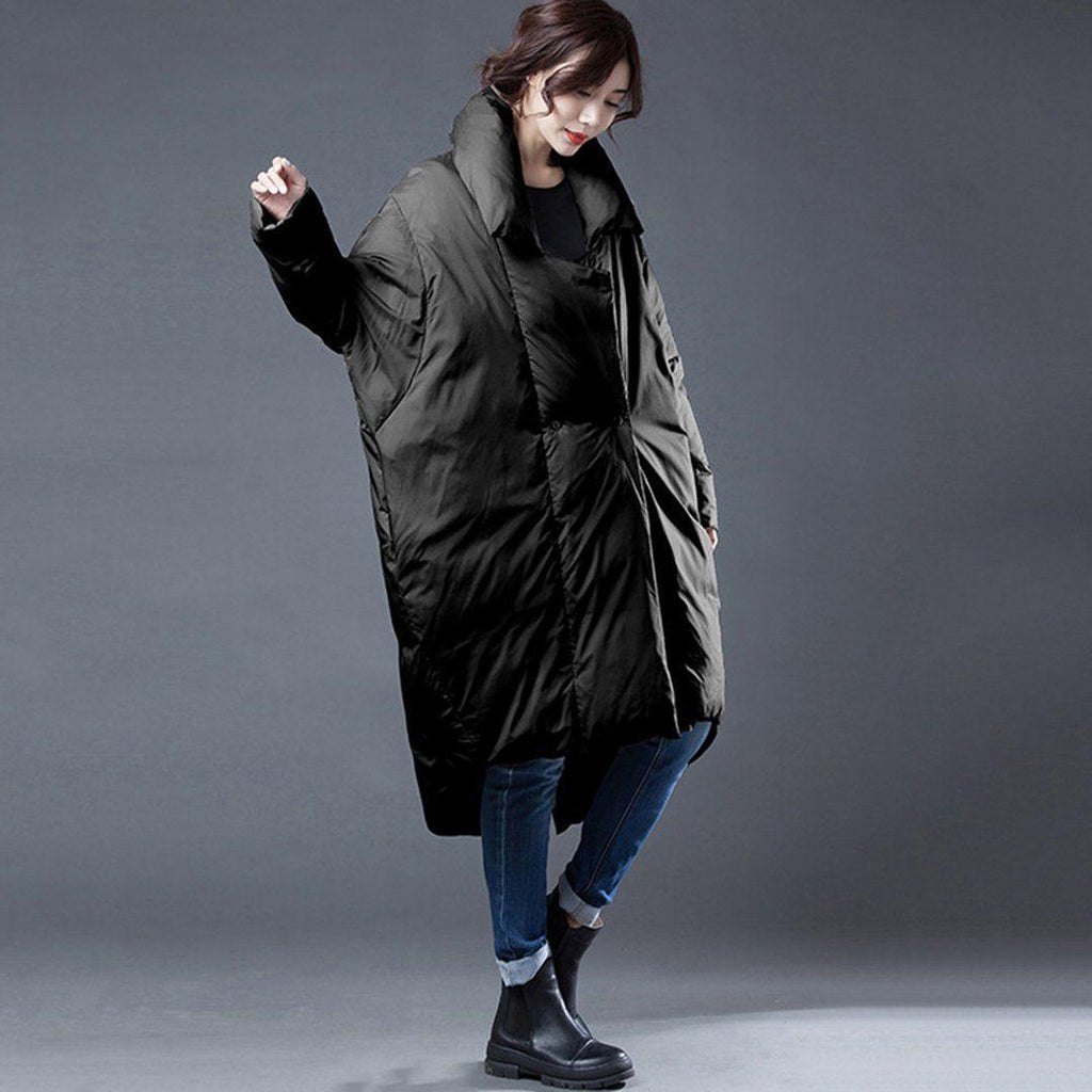 babakud original shawl neck irregular winter down coat