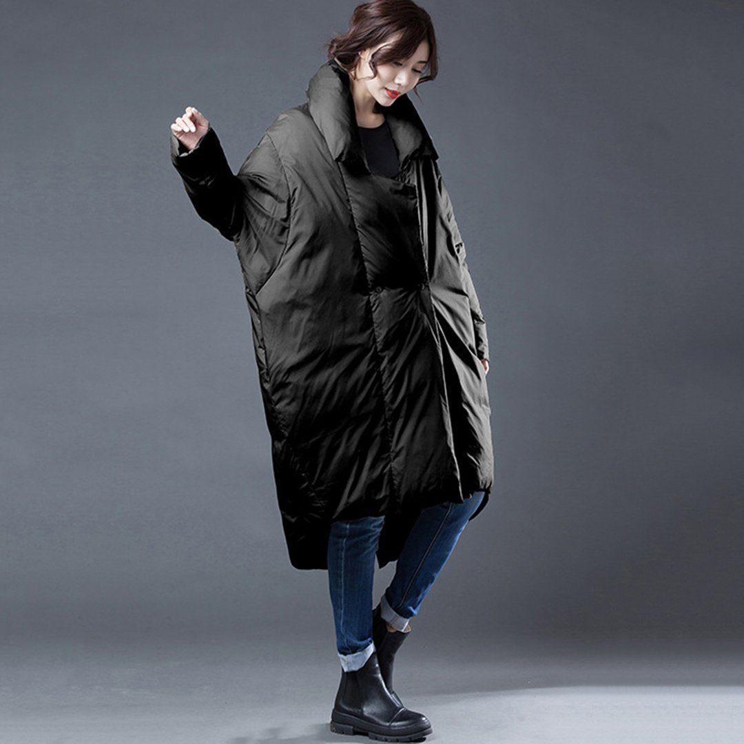 babakud original shawl neck irregular winter down coat