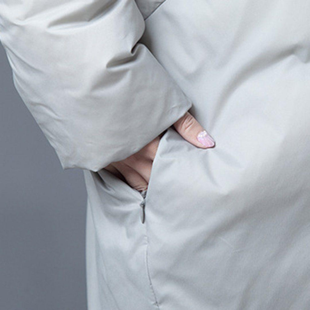 babakud original shawl neck irregular winter down coat