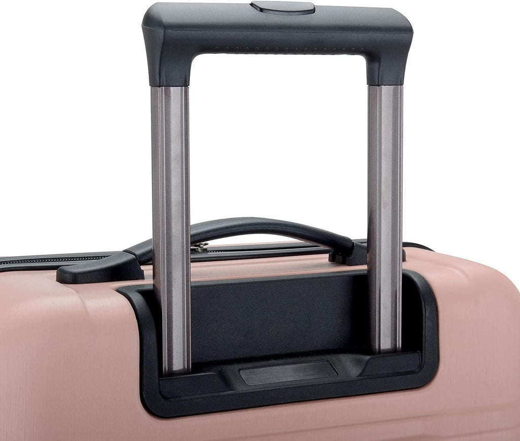 Boren Polycarbonate Hardside Rugged Travel Suitcase Luggage with 8 Spinner Wheels, Aluminum Handle, Pink, Checked-Large 30-Inch