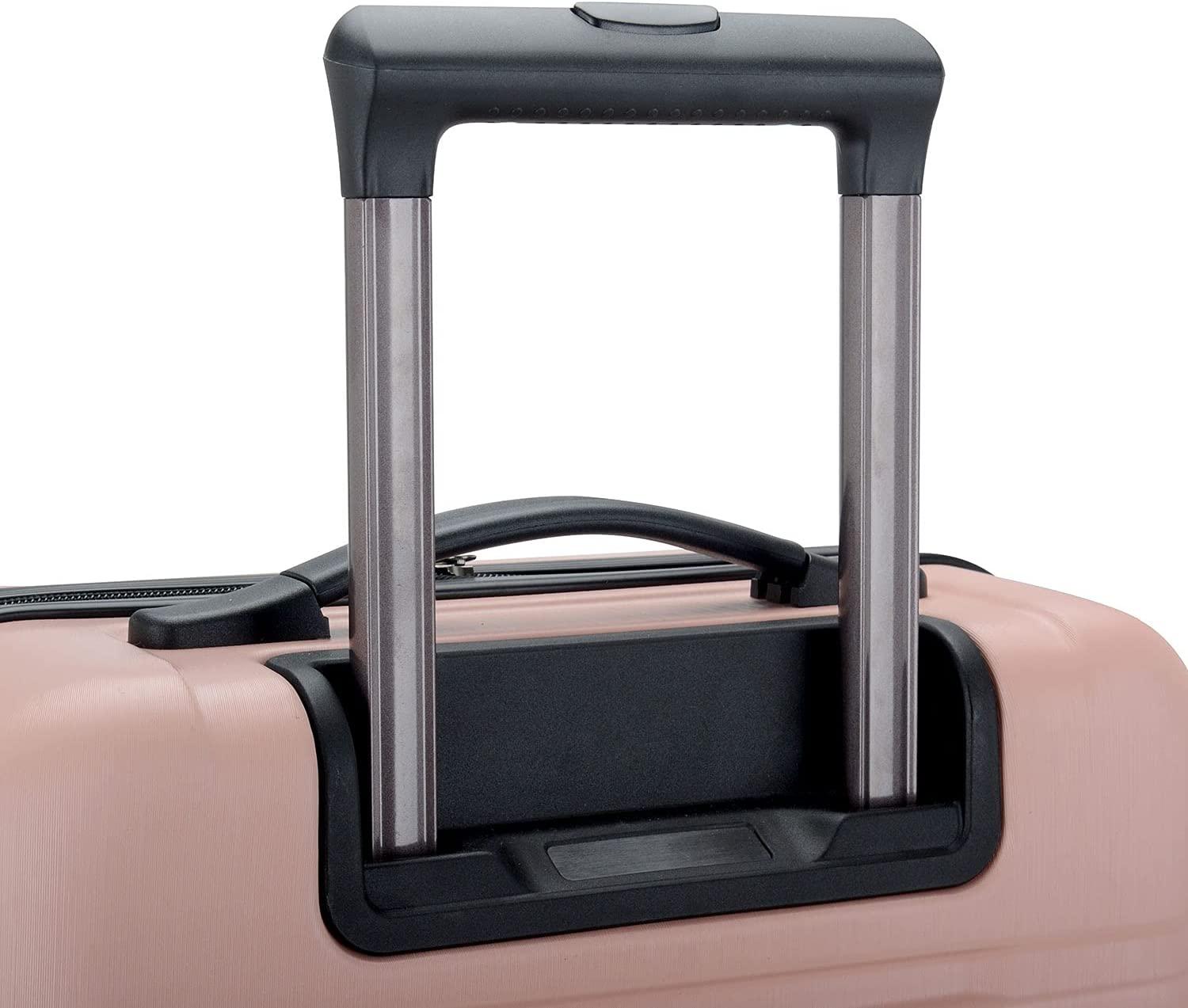 Boren Polycarbonate Hardside Rugged Travel Suitcase Luggage with 8 Spinner Wheels, Aluminum Handle, Pink, Checked-Large 30-Inch