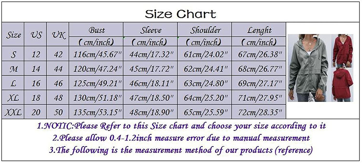 Women's Waterproof Raincoat Lightweight Rain Jacket Hooded Windbreaker With Pockets For Outdoor