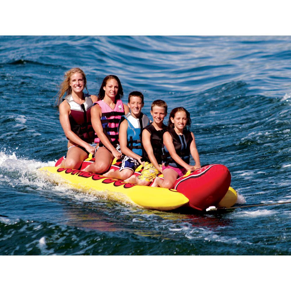 Jumbo Hot Dog 5-Person Rider Inflatable Towable Lake Boat Tube
