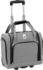 Newcastle Softside Expandable Spinner Luggage, Black White Herringbone, 4 Piece Set