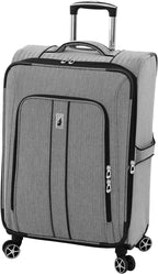 Newcastle Softside Expandable Spinner Luggage, Black White Herringbone, 4 Piece Set
