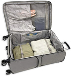 Newcastle Softside Expandable Spinner Luggage, Black White Herringbone, 4 Piece Set
