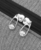 Newcastle Softside Expandable Spinner Luggage, Black White Herringbone, 4 Piece Set