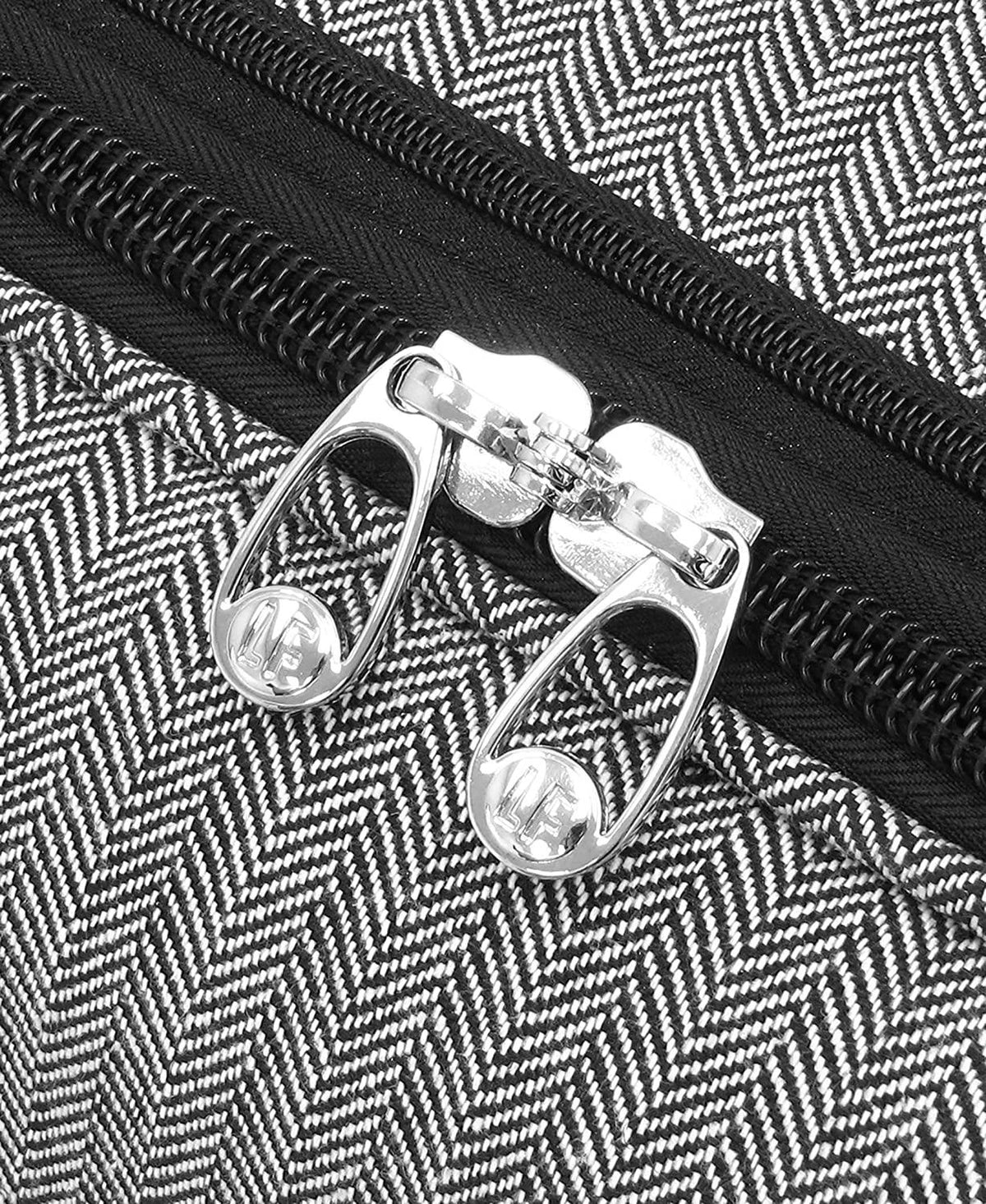 Newcastle Softside Expandable Spinner Luggage, Black White Herringbone, 4 Piece Set