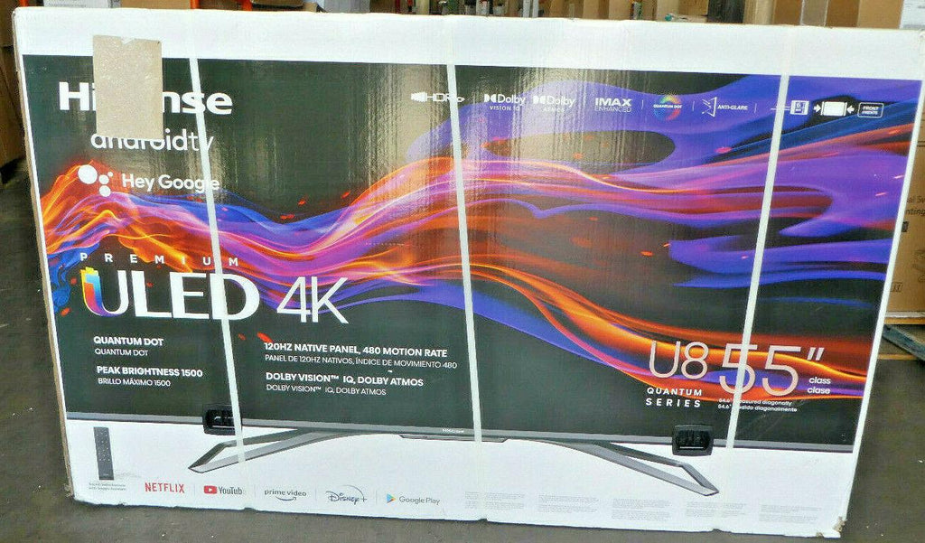 hisense 55u8g 55" 2160p full hd led smart tv new / open box