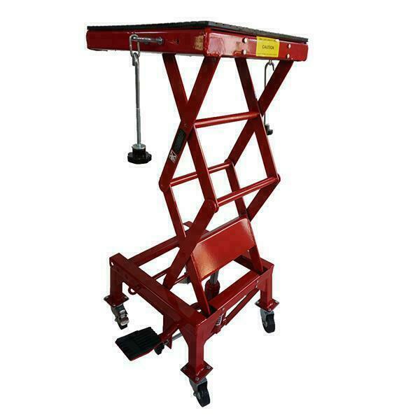 300lb Motorcycle Hydraulic Lifting Platform Red