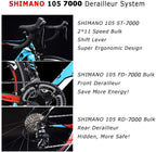 SAVADECK Carbon Road Bike, Windwar5.0 Carbon Fiber Frame 700C Racing Bicycle with 105 22 Speed Groupset Ultra-Light Bicycle