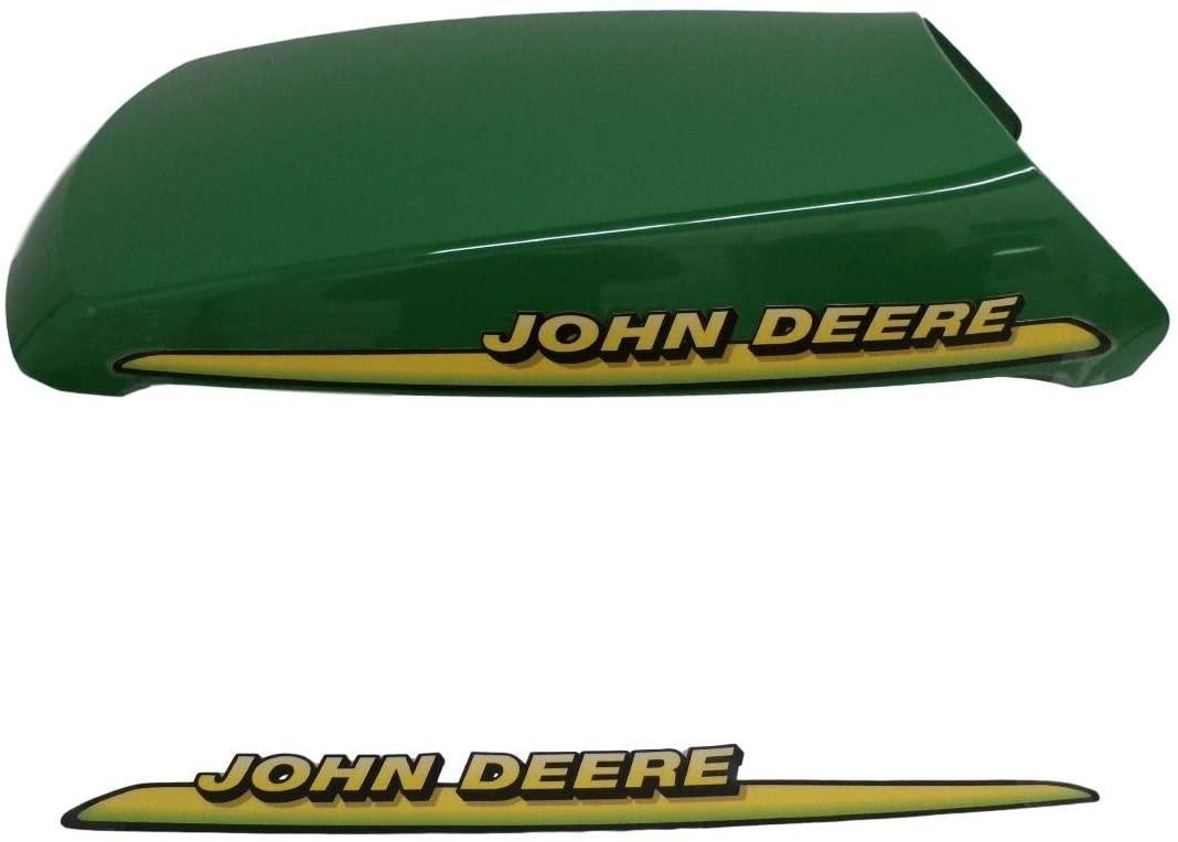 john deere upper hood &amp; decals - am132530 - lt133 lt155 lt166