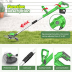 21V Electric Weed Wacker Cordless Weed Wacker with 2 x 4.5Ah Batteries, 960W Brushless Motor Weed Eater, 4-in-1 Multifunctional Grass Trimmer Lawn Tool Cordless Cutter Mower, Garden Gifts