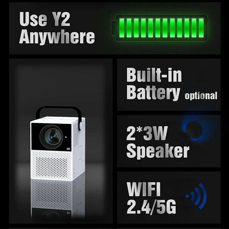 y2 portable interactive 4k 1080 projector-smart wifi mini android tv home
