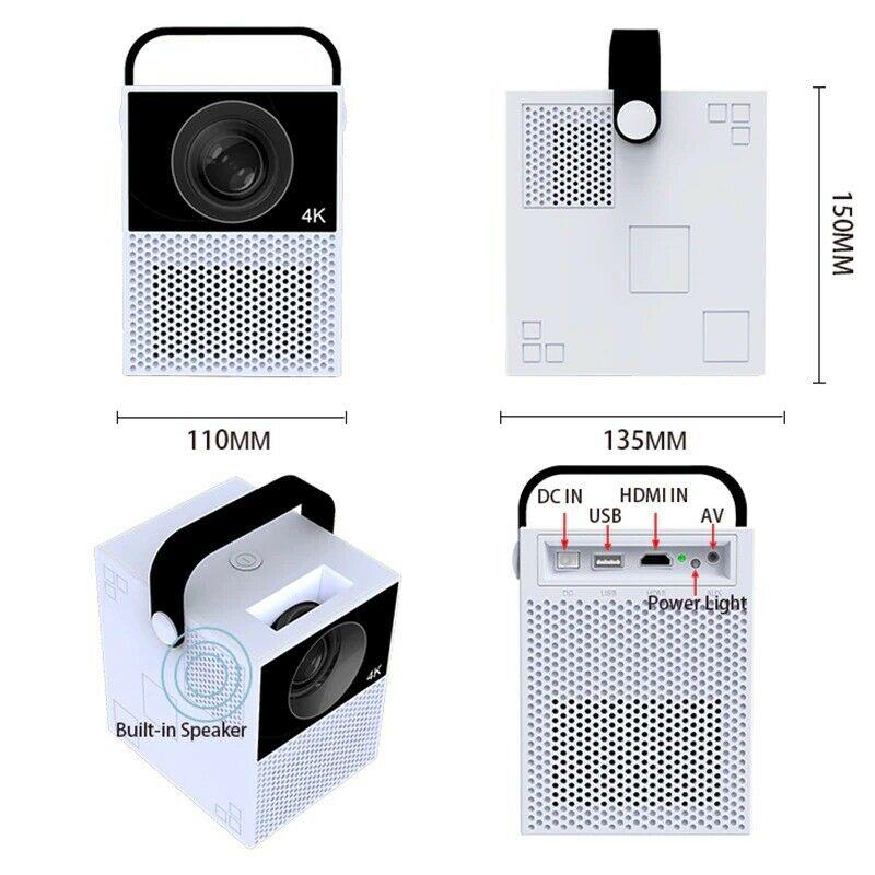 y2 portable interactive 4k 1080 projector-smart wifi mini android tv home