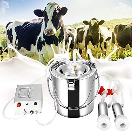 new generation 14l pulse adjustable milking machine for cows farms or daily family, plug-in pulsation suction pump milker, portable automatic cattle milking equipment for large and small cattle