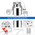 new generation 14l pulse adjustable milking machine for cows farms or daily family, plug-in pulsation suction pump milker, portable automatic cattle milking equipment for large and small cattle