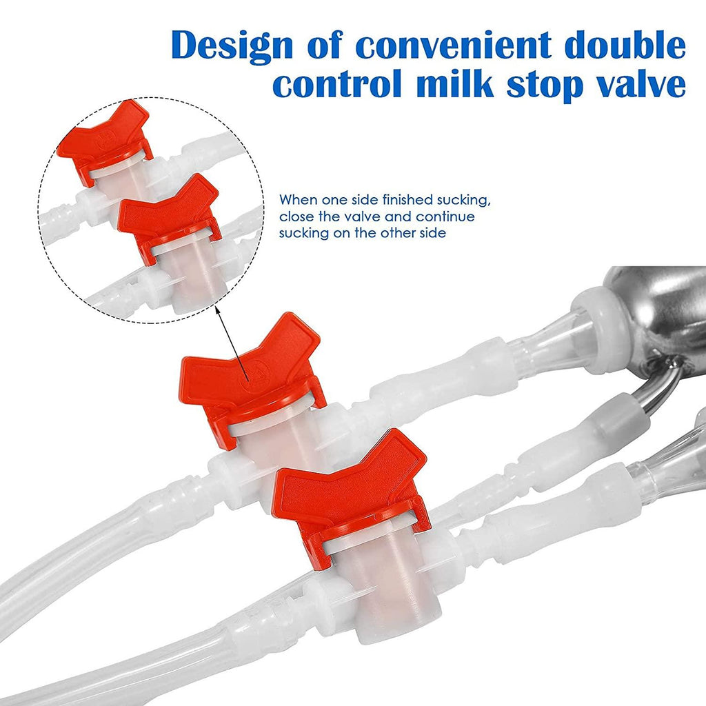 new generation 14l pulse adjustable milking machine for cows farms or daily family, plug-in pulsation suction pump milker, portable automatic cattle milking equipment for large and small cattle
