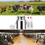 new generation 14l pulse adjustable milking machine for cows farms or daily family, plug-in pulsation suction pump milker, portable automatic cattle milking equipment for large and small cattle