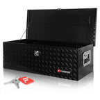30 Inch Truck Bed Tool Box, Aluminum Heavy Duty Trailer Tool Box for Pickup Truck Bed RV, Toolbox StoraBox with Handle and Lock - Black