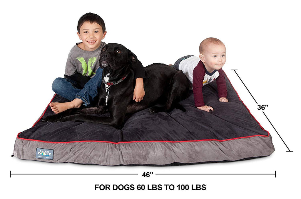 First-Quality Orthopedic Dog Bed |Pure Premium Shredded Memory Foam Ideal for Aging Dogs | Eases Pain of Arthritis &amp; Hip Dysplasia | Waterproof 180 GSM Removable Washable Cover