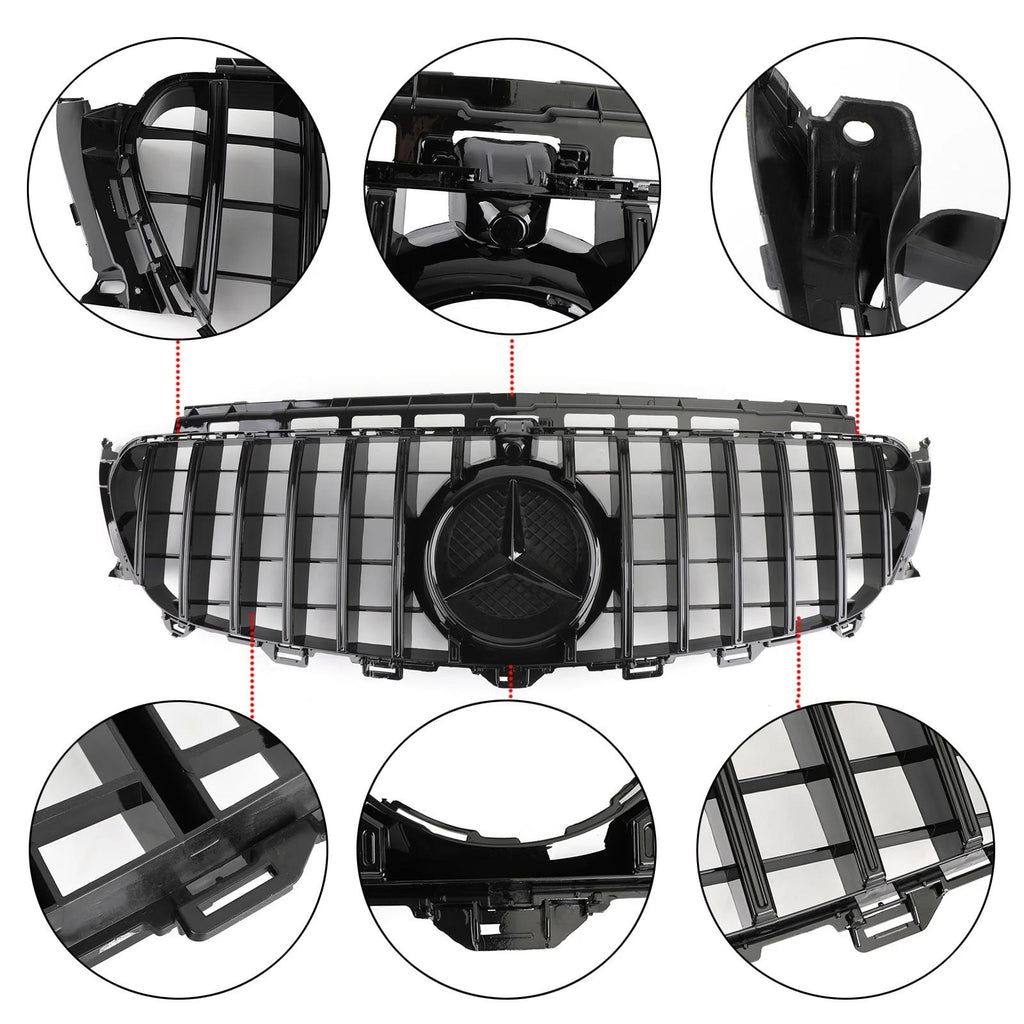 2016-2023 Benz W213 E-Class AMG Front Grill W/ CAMERA & Logo Grille Replacement Generic