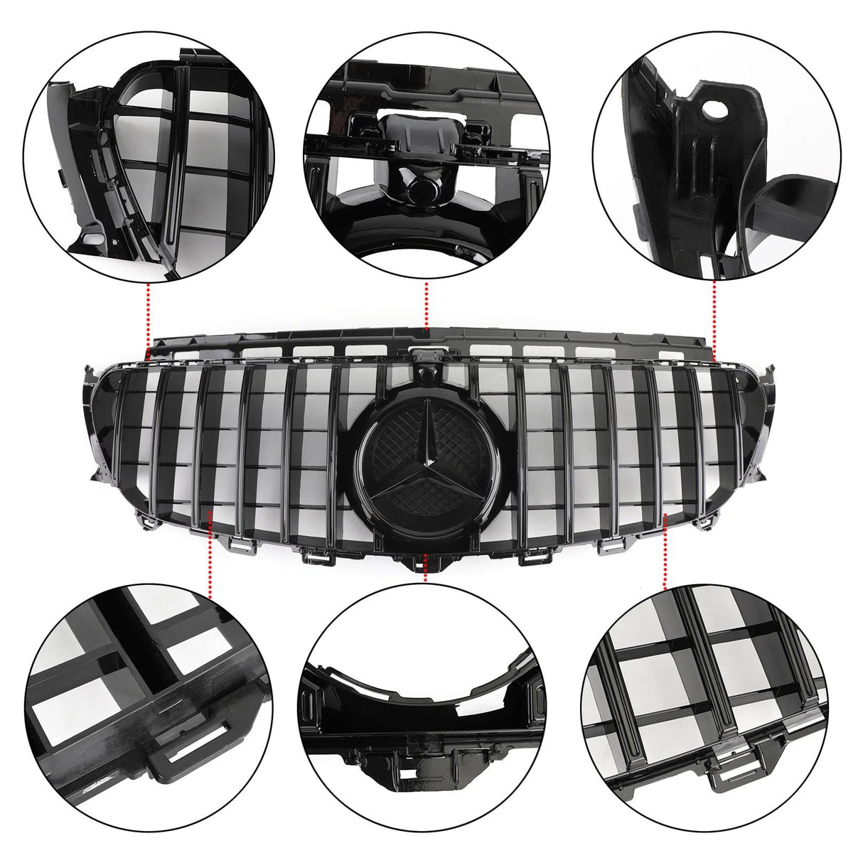 2016-2023 Benz W213 E-Class AMG Front Grill W/ CAMERA & Logo Grille Replacement Generic