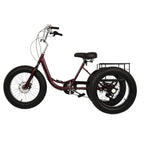 HOMBOM 20 Inch Fat Tire Adult Tricycle,3 Wheel 7 Speed Cruiser Bike with Cargo Basket for Women, Men,Three-Wheeled Seniors Elderly Trikes for Shopping,Deep Red