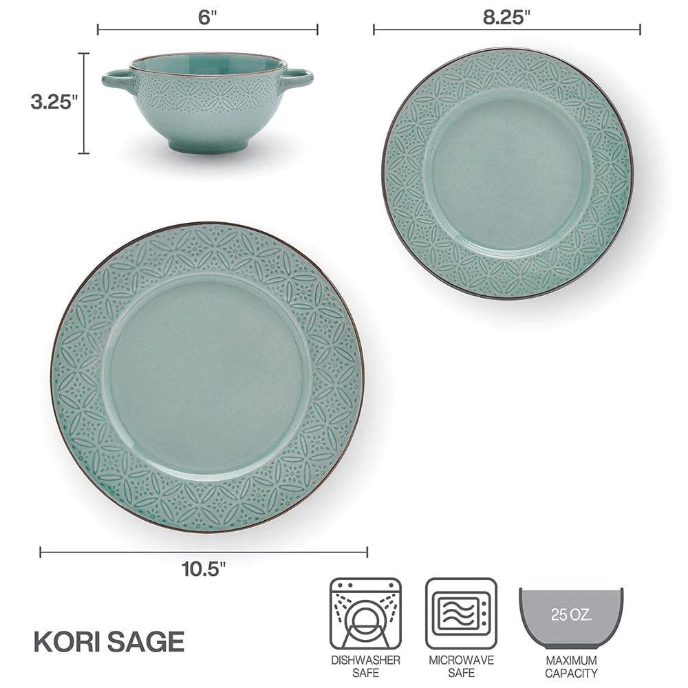 Kori Sage 12 Piece Dinnerware Set, Service for 4