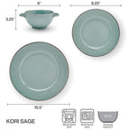 Kori Sage 12 Piece Dinnerware Set, Service for 4