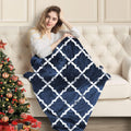Electric Heated Blanket 84" x 90" Queen Size Fast Heating Blankets Polyester Velvet 10 Heating Levels 1-12 Hours Auto-Off ETL Certified Machine Washable (Navy)
