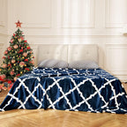 Electric Heated Blanket 84" x 90" Queen Size Fast Heating Blankets Polyester Velvet 10 Heating Levels 1-12 Hours Auto-Off ETL Certified Machine Washable (Navy)