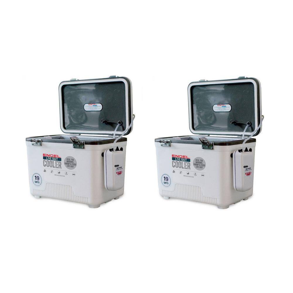19 qt. 4.75 Gal. Hard Sided Live Bait Fishing Dry Box Cooler (2-Pack)