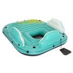 43407E Hydro Force Sunny 5 Person Inflatable Large Floating Island Lake Water Lounge Raft with Cup Holders and Removable