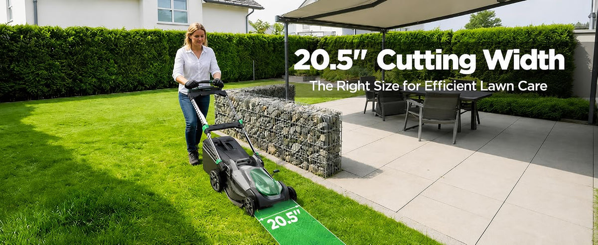 20.5 Inch Cordless Lawn Mower, 40V Electric Push Mower with 2x8.0Ah Batteries and Rapid Charger, Brushless Ultra-Quiet Lawn Mower for Medium to LarYards
