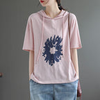 Women's Short-sleeved Loose Cotton Hoodies