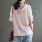 Women's Short-sleeved Loose Cotton Hoodies