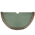 48 in. Green Christmas Tree Skirt with Faux Fur Trim