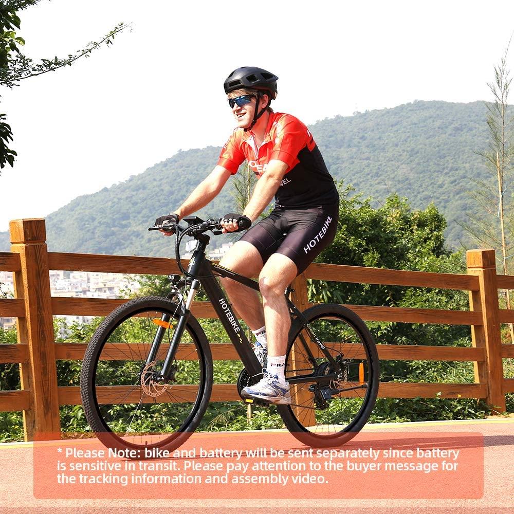 HOTEBIKE 36V 350w Ebike Electric Bike 26" E Bikes for Adults Aluminum Alloy Mountain Bicycle with 21 Speed Shift Removable Hidden Battery 160 disc Brake